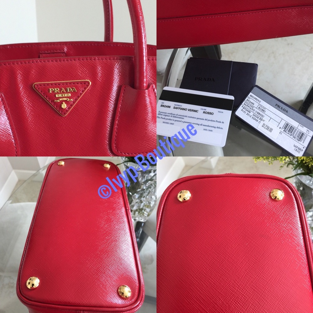 Prada Red Saffiano Tote - Picture 4 of 10